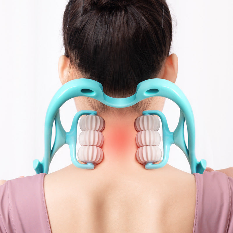 Nexova™ 6-Wheel Manual Neck Massager - Deep Tissue Muscle Relief Tool