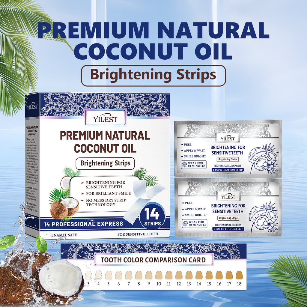 Yilest Teeth Whitening Strips with Coconut Oil - Professional Results at Home