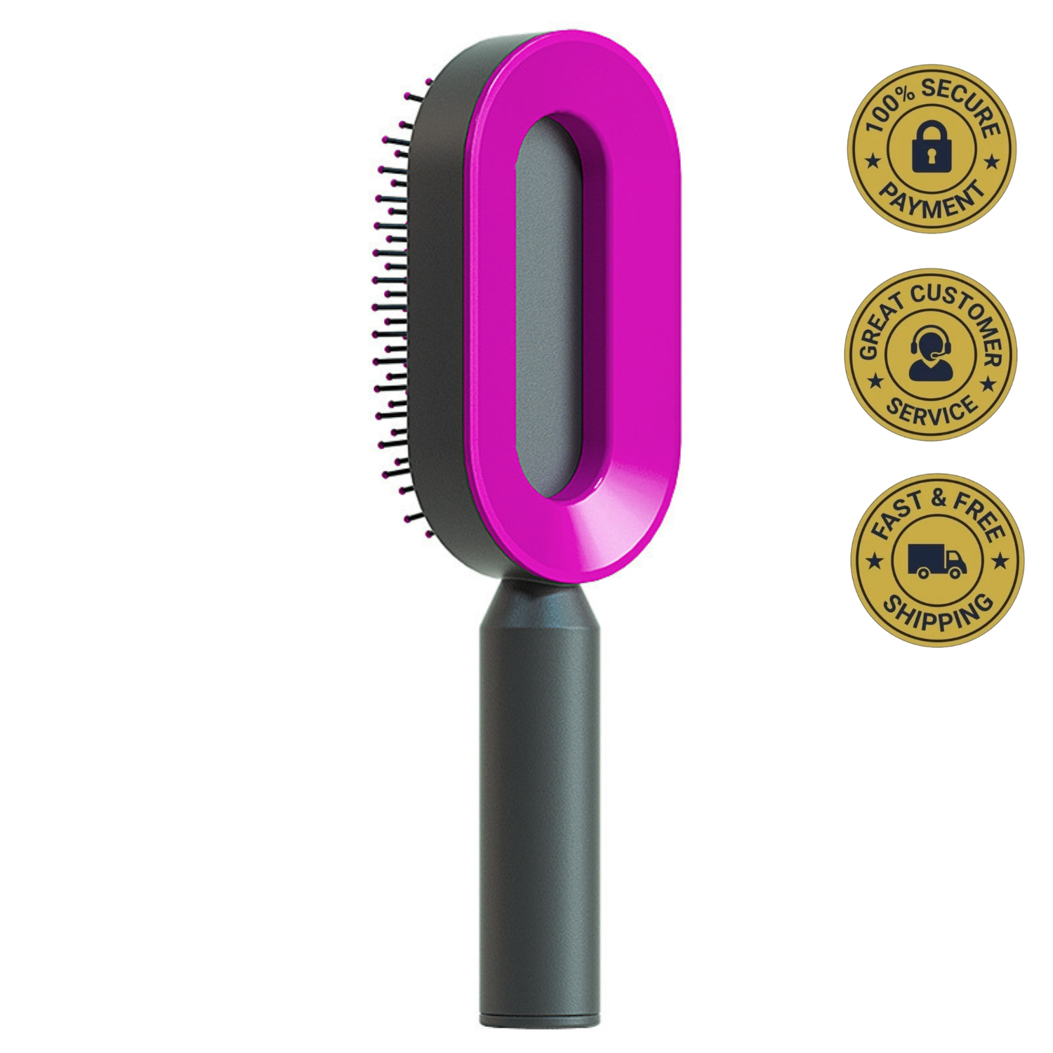 Nexova™ Self-Cleaning Hair Brush - One-Click Hair Removal