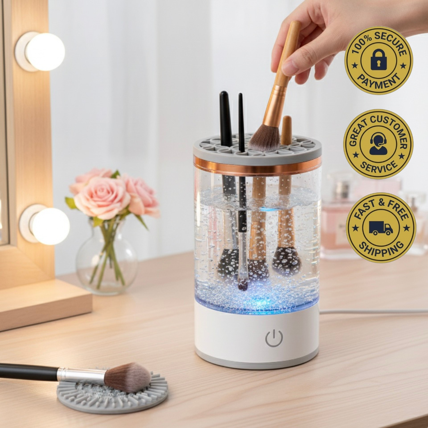 Nexova™ Electric Makeup Brush Cleaner - Automatic Brush Washing & Drying